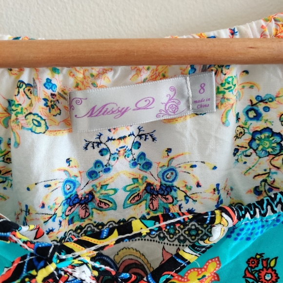 MISSY 2|| Oriental print top/blouse with lace hemline Size 8 - Picture 5 of 11